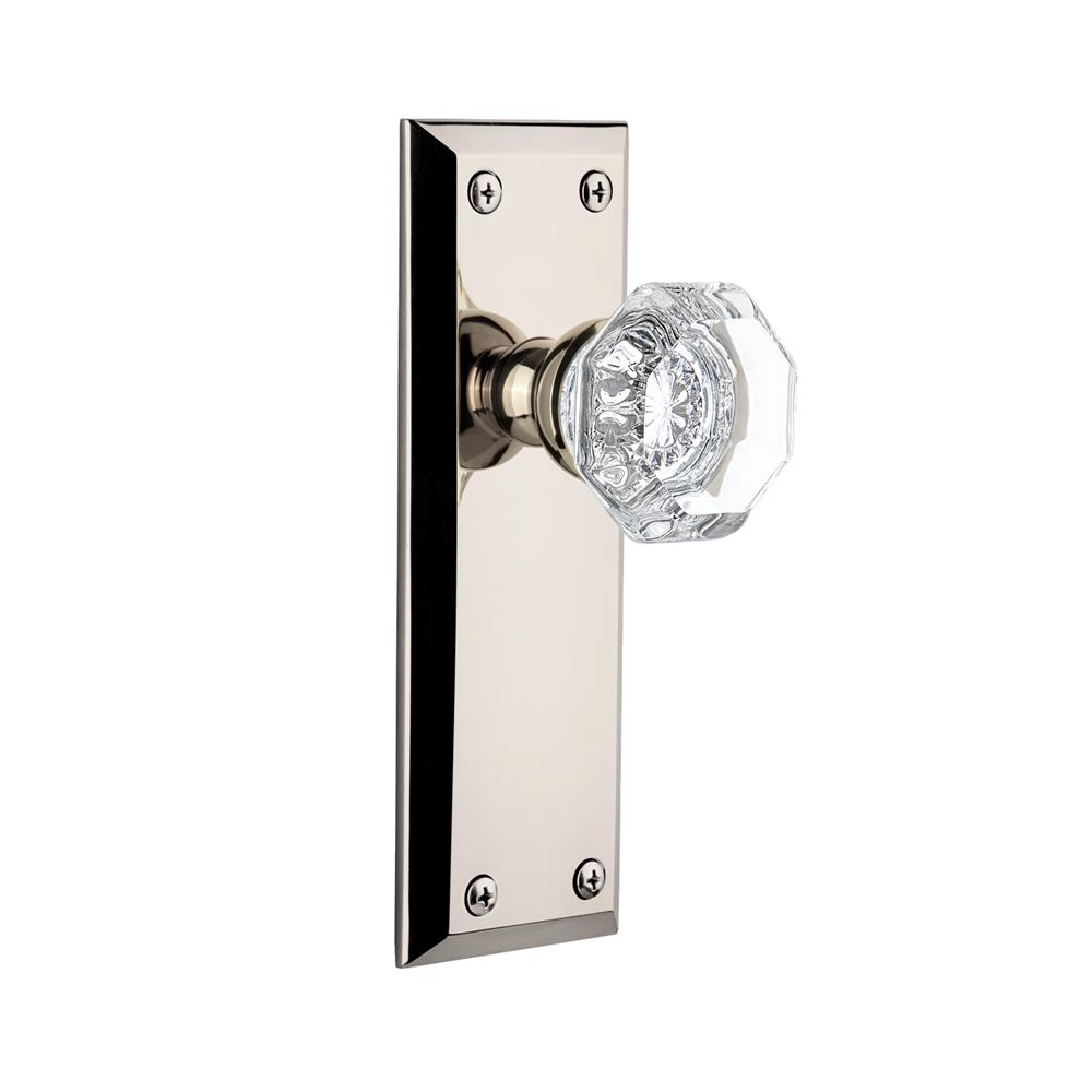 Grandeur by Nostalgic Warehouse FAVCHM Complete Passage Set Without Keyhole - Fifth Avenue Plate with Chambord Knob in Polished Nickel